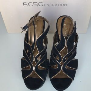 BCBG Women’s High Heel Evening Formal Strap Shoes